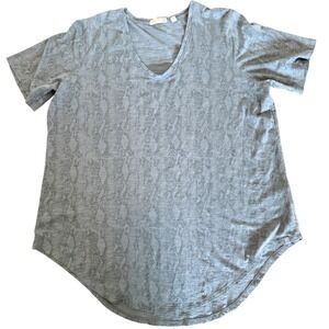 tasc Performance Bamboo Organic Blend Tunic Top Snakeskin Texture Gray Size XL